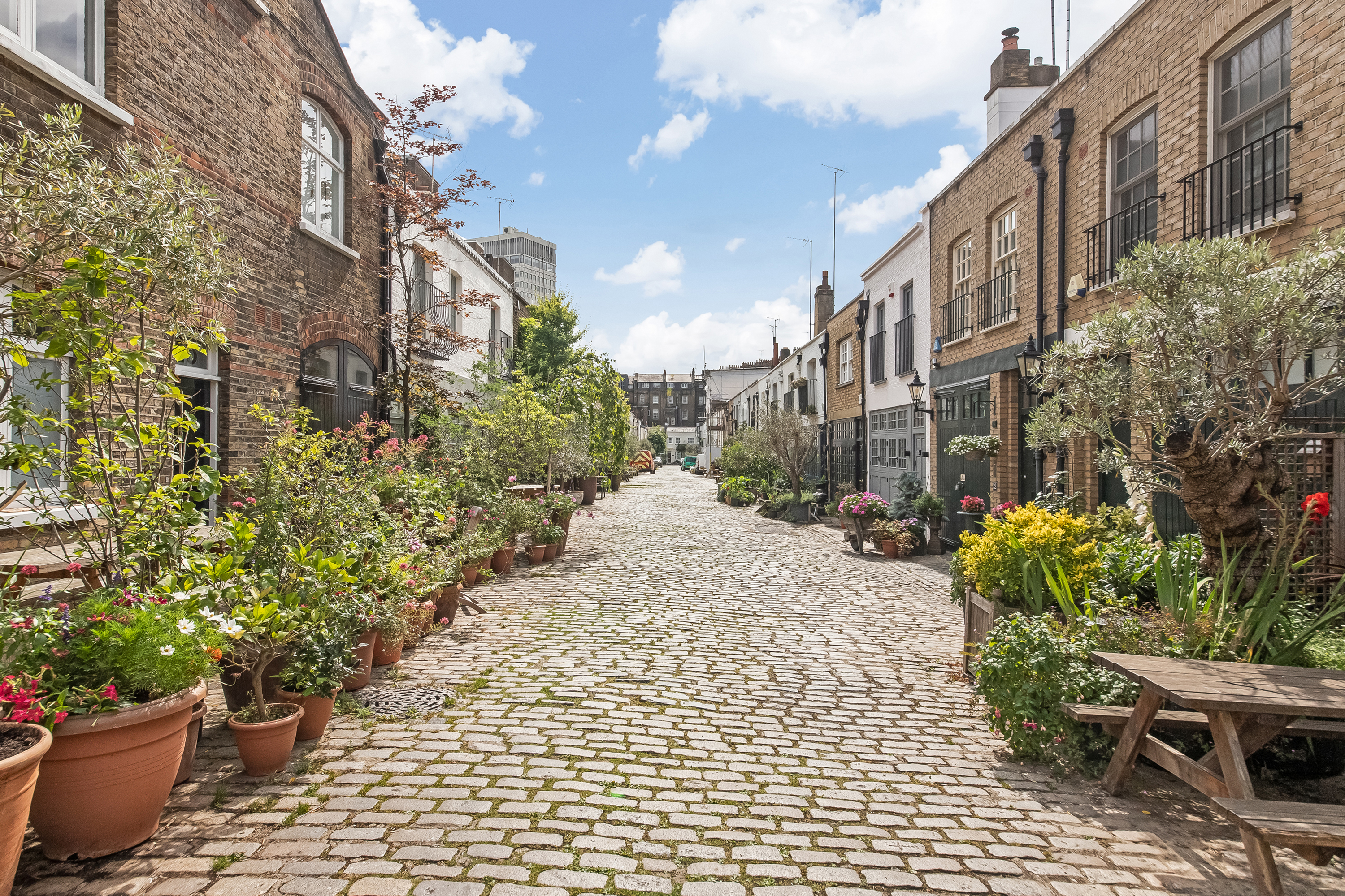 Beautiful mews streets are some of the most popular places to visit in London on a bank holiday weekend